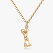 Load image into Gallery viewer, gold Customized Memorial Dog Bone Necklace on a white background
