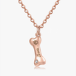 Load image into Gallery viewer, rose gold Customized Memorial Dog Bone  on a white backgroundNecklace 
