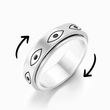 Load image into Gallery viewer, To My Grandson Evil Eye Fidget Ring standing on its side on a white background
