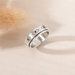 Load image into Gallery viewer, To My Grandson Evil Eye Fidget Ring standing on its side
