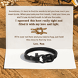 Load image into Gallery viewer, black To My Son, Feel My Love Nautical Bracelet on a white personalized card
