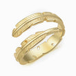 Load image into Gallery viewer, gold Adjustable Memorial Plume Ring on a white background
