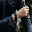 Load image into Gallery viewer, To My Grandson, Together Forever Double Row Bracelet worn by a male model on his right hand
