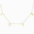 Load image into Gallery viewer, Love letter gold plated necklace on a white background
