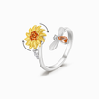 Load image into Gallery viewer, To My Husband in Heaven Sunflower Memorial Fidget Ring on a white background
