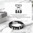 Load image into Gallery viewer, Bonus Dad Leather Bracelet Silver Charms  with gift box and a sweet customize message card for your dad
