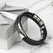 Load image into Gallery viewer, Bonus Dad Leather Bracelet Silver Charms  besides of the  gift box
