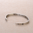 Load image into Gallery viewer, Motivational message for sister printed on a silver cuff bracelet
