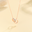 Load image into Gallery viewer, To My Daughter Forever Linked Together Round Interlocking Necklace on a beige background
