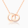 Load image into Gallery viewer, To My Daughter Forever Linked Together Round Interlocking rose gold Necklace (pendant closer look) 
