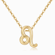 Load image into Gallery viewer, Leo Zodiac Sign gold plated Pendant Necklace on a white background
