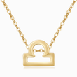 Load image into Gallery viewer, Libra Zodiac Sign gold plated Pendant Necklace on a white background
