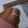Load image into Gallery viewer, To My Wife Love Knot Ring worn on the index finger by a model
