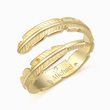 Load image into Gallery viewer, gold Dad, You Walk Beside Me Everyday Plume Ring on a white background
