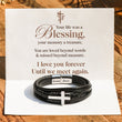 Load image into Gallery viewer, Until We Meet Again Leather Cross Bracelet together with a meaningful message card
