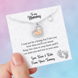 Load image into Gallery viewer, To My Mommy - Baby Feet Heart Pendant Necklace with a customize message card for your mom
