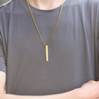 Load image into Gallery viewer, To My Son Pillar Bar Necklace worn by a model
