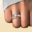 Load image into Gallery viewer, model wearing Dad, You Walk Beside Me Everyday Plume Ring
