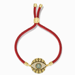 Load image into Gallery viewer, gold plated Evil Eye Red String Protection Bracelet on a white background

