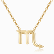 Load image into Gallery viewer, Scorpio Zodiac Sign gold plated Pendant Necklace on a white background
