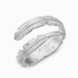 Load image into Gallery viewer, silver Adjustable Memorial Plume Ring on a white background
