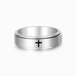 Load image into Gallery viewer, To My Son Pray Through It Fidget Cross Silver Ring on a white background  
