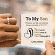 Load image into Gallery viewer, To My Son Pray Through It Fidget Cross Ring  with heartwarming message card
