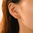 Load image into Gallery viewer, A model wearing To My Granddaughter, Sparkle Every Day Crystal Earrings
