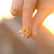 Load image into Gallery viewer, To My Husband in Heaven Sunflower Memorial Fidget Ring held by a model
