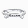 Load image into Gallery viewer, Silver Personalized Dog Bone Ring on white background

